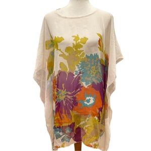 GOA floral print silk tunic caftan one size fits all